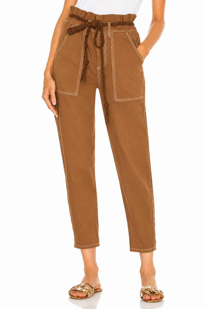 Harlow Paperbag Pants - Brown