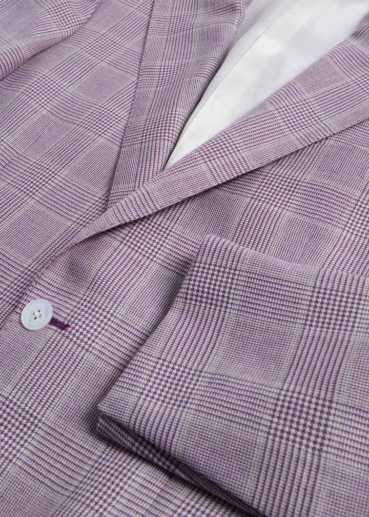 Cashmere Plaid Jacket - Plum