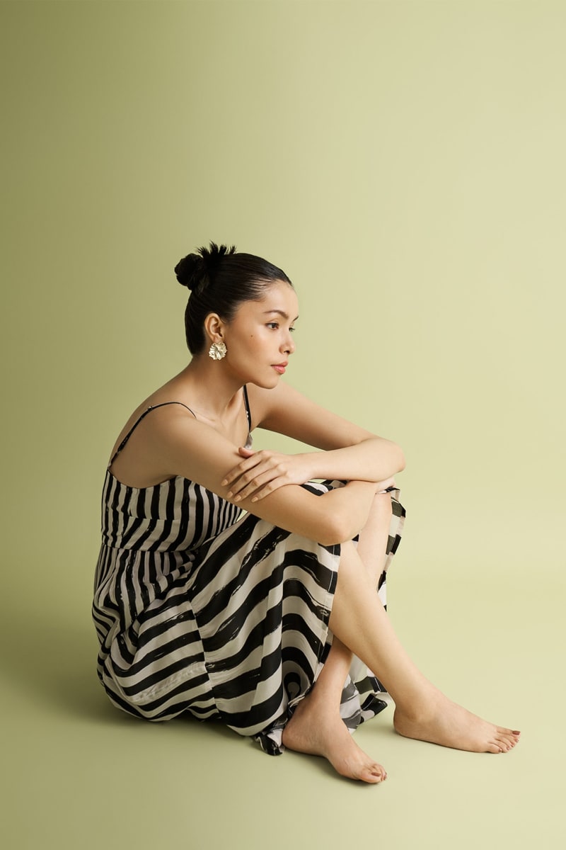 Strappy Tiered Maxi Dress - Striped Down