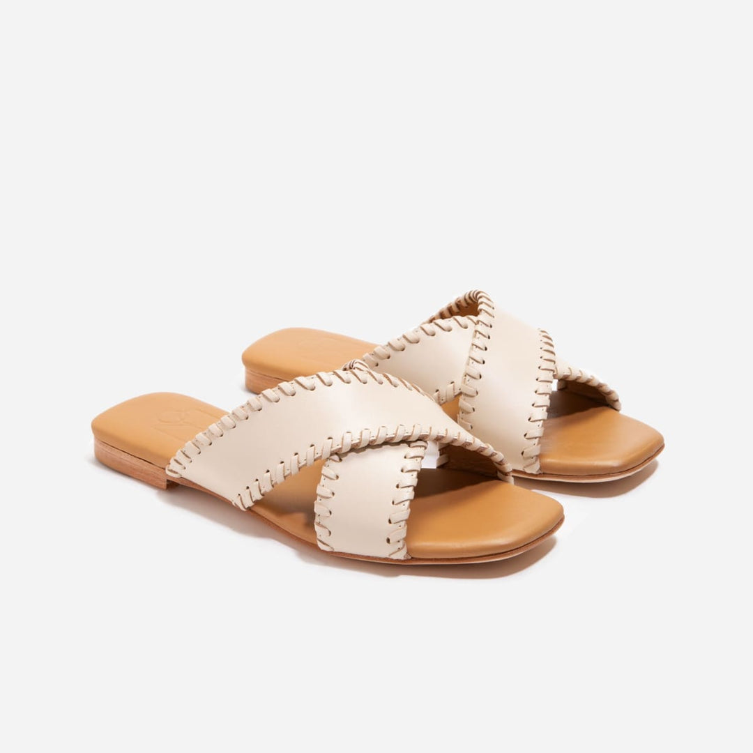Catalina Sandal Whipstitch - Pearl