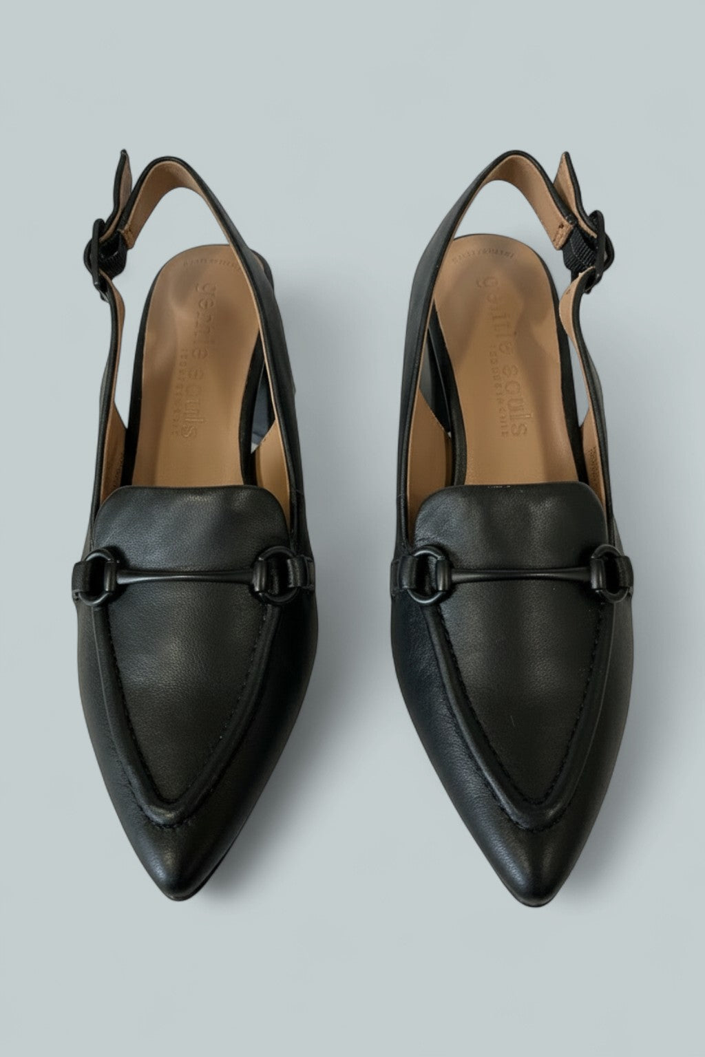 Women's Dawson Leather Slingback Pumps - Black Leather