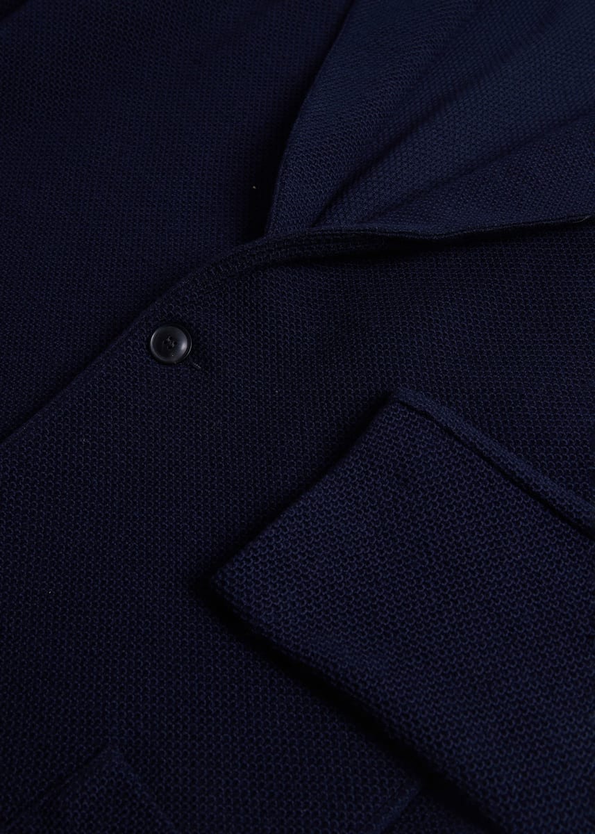 Wool Knit Soft Jacket - Dark Blue