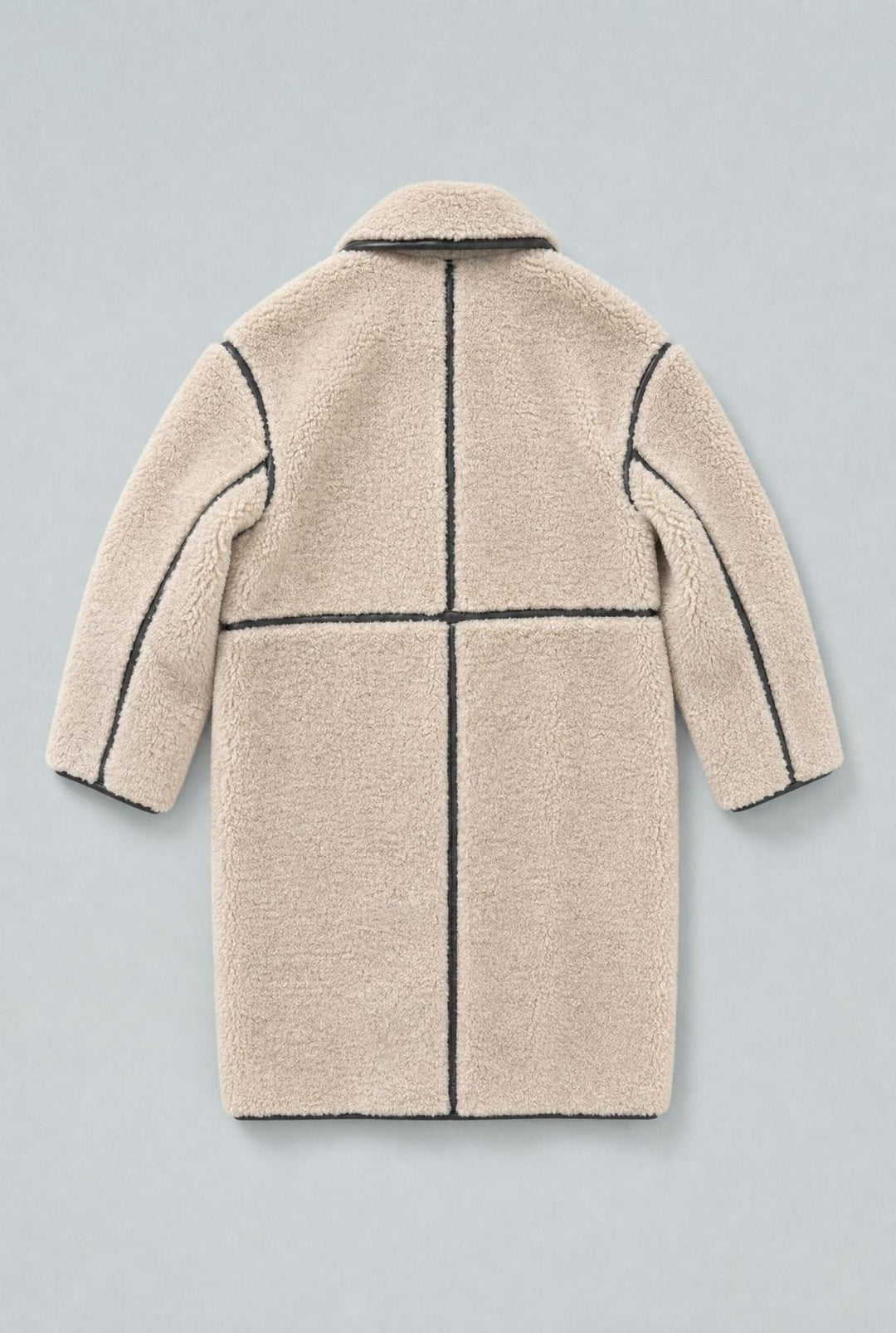 Reversible Faux Shearling Coat - Gray Combo