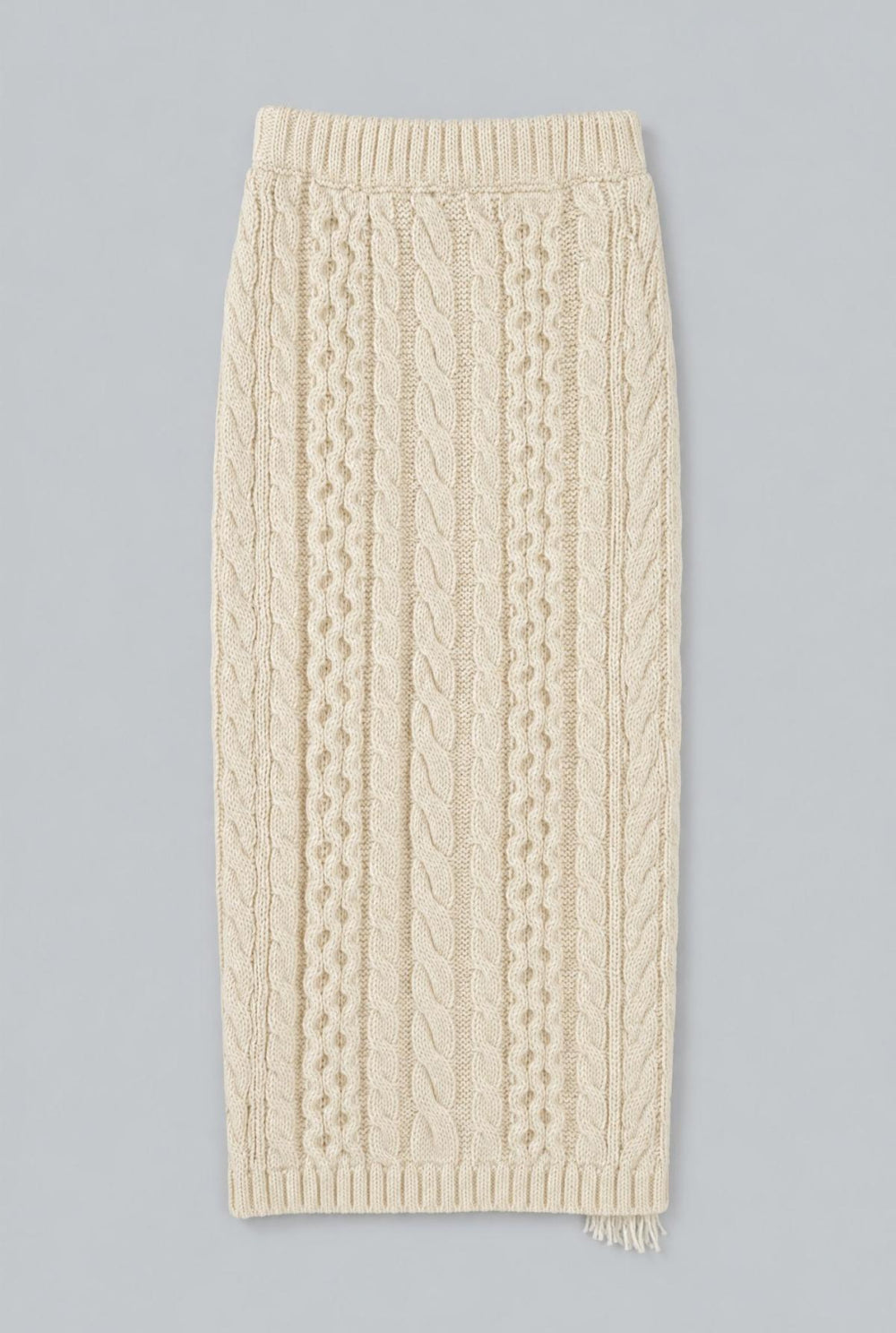 Cableknit Sweater Skirt - Ivory - Skirt