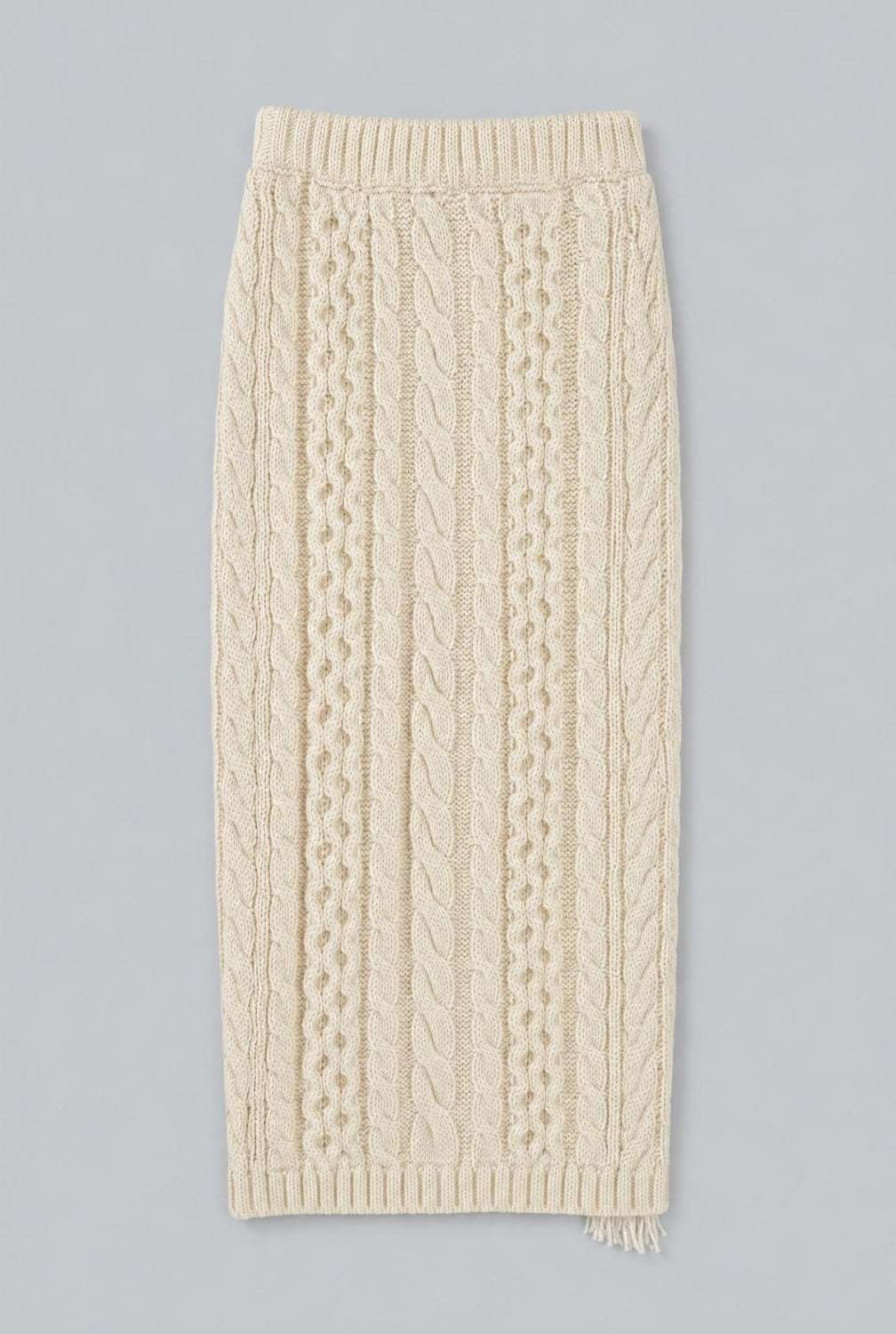 Cableknit Sweater Skirt - Ivory - Skirt