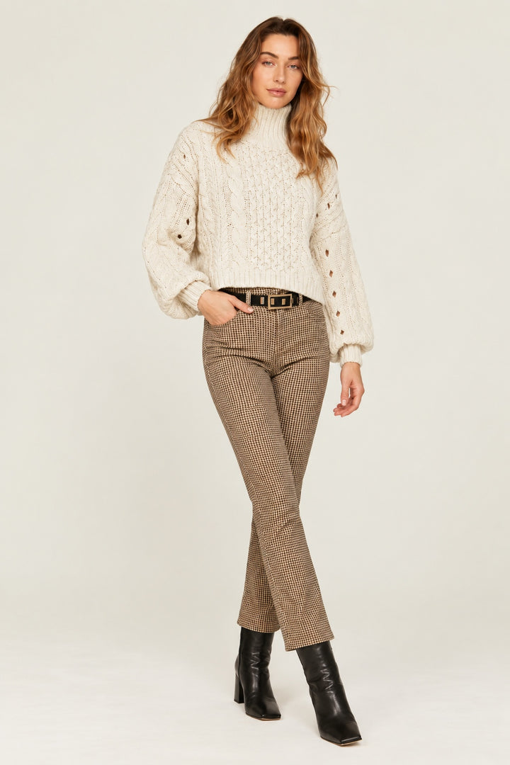 Cableknit Turtleneck Sweater - Ivory