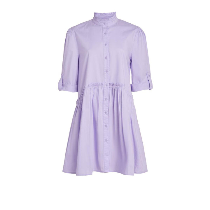 Cammie Ruffle Shirt Dress - Lavender - Dresses