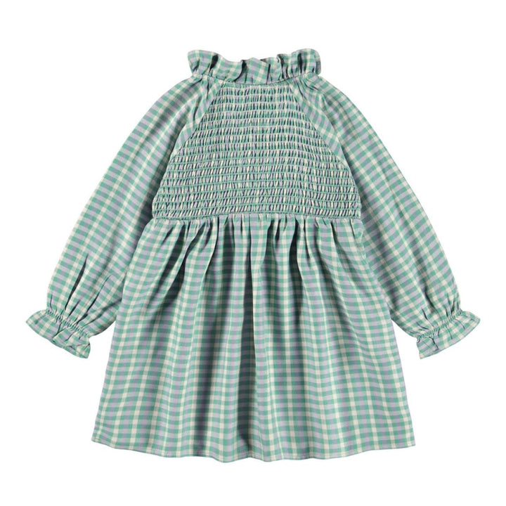 Campa Dress Long Sleeve - Menthe Gingham - 12M (80cm) - Dresses