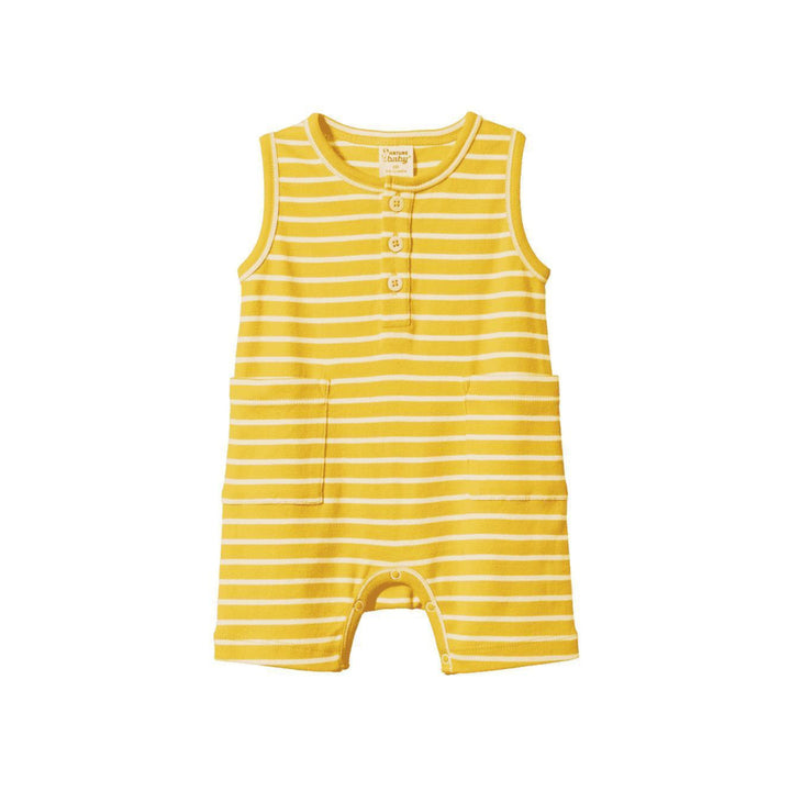 Camper Suit - Golden Yellow Sailor Stripe - Romper
