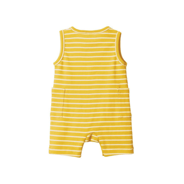 Camper Suit - Golden Yellow Sailor Stripe - Romper