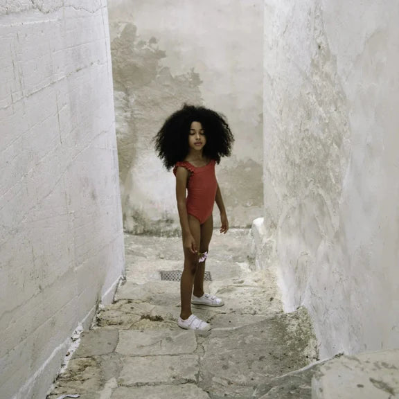 Alba Ruffled One-Piece Swimsuit - Vichy Red