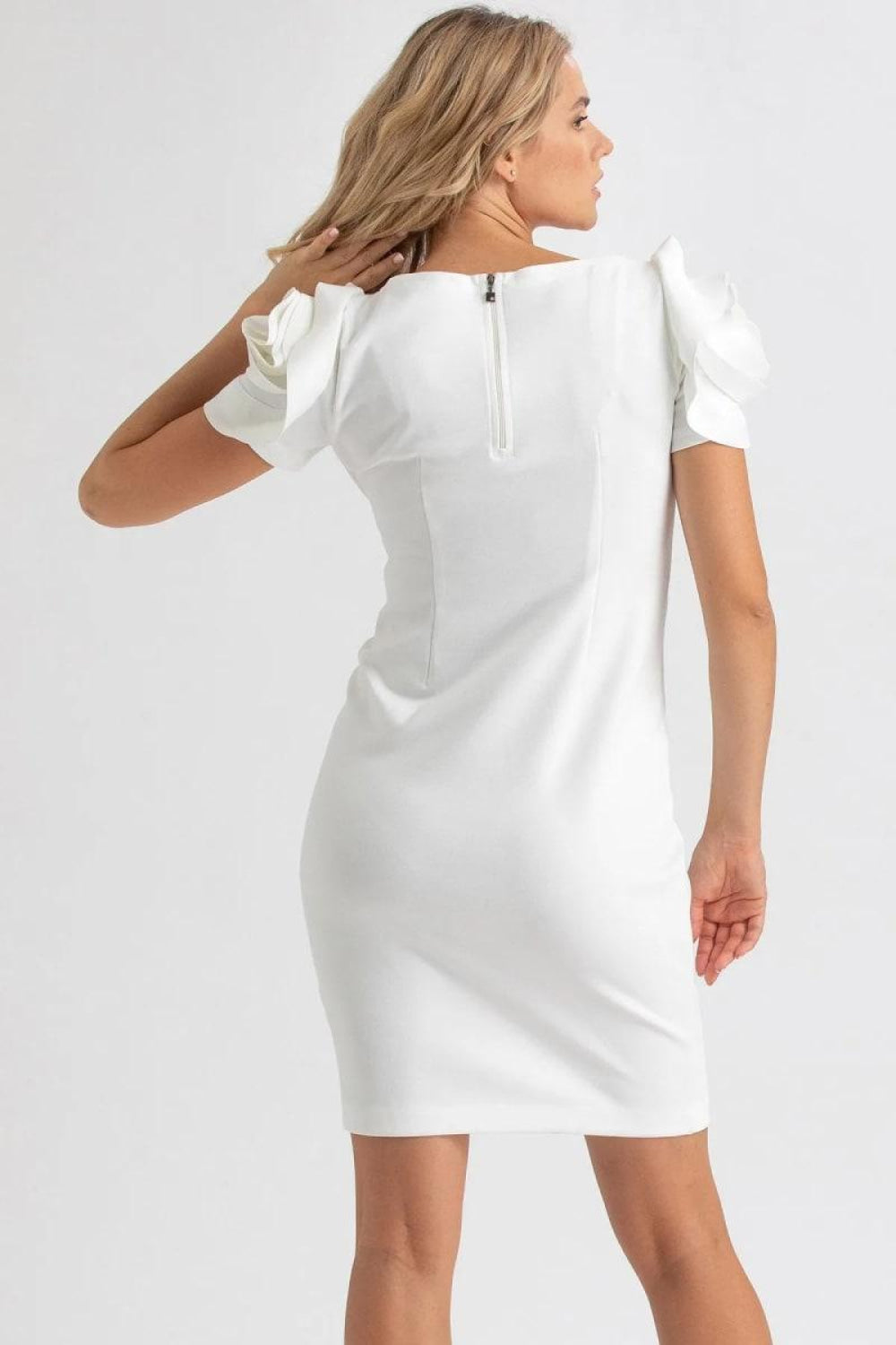 CAPRI Maternity Dress In Milano Stitch - Cream White - Dresses