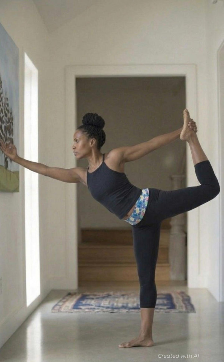 Capri Pilates/Yoga Pant - Black Print - Leggings
