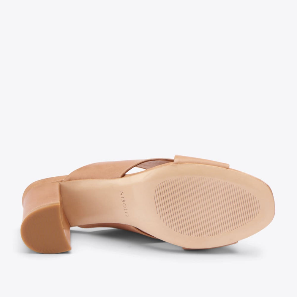 Carina Cross Strap Mule - Almond - FINAL SALE - Mules