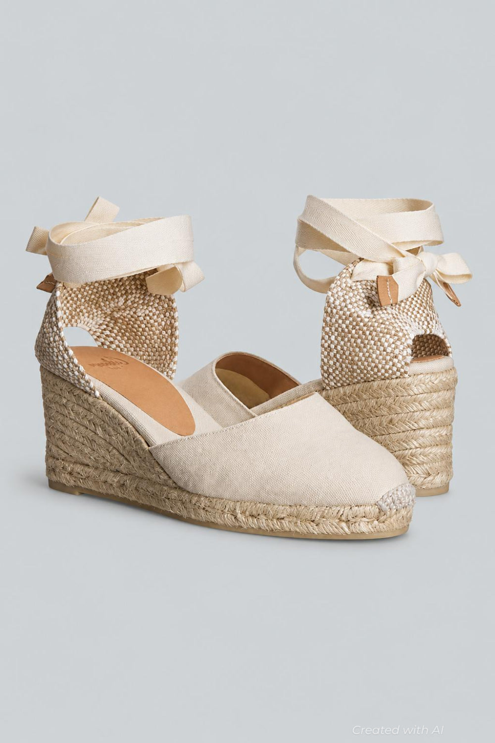 Carina Wedges - Beige - 6.5 - Espadrille
