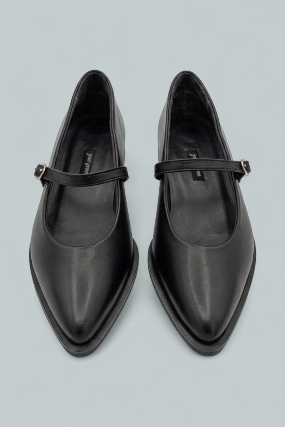 Carla Mary Jane Flats - Black Soft Nappa - 6.5 - Flats