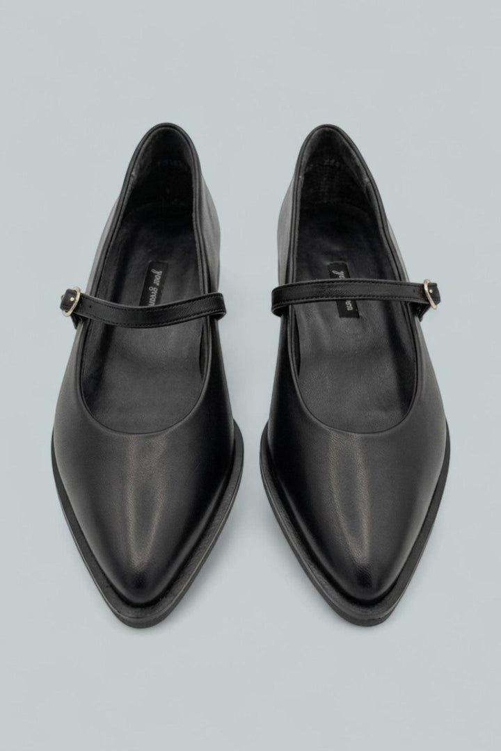 Carla Mary Jane Flats - Black Soft Nappa - 6.5 - Flats