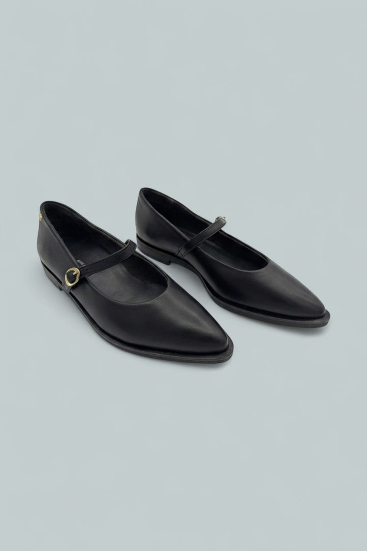 Carla Mary Jane Flats - Black Soft Nappa - 6.5 - Mary Jane