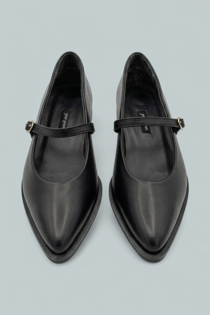 Carla Mary Jane Flats - Black Soft Nappa - 6.5 - Mary Jane