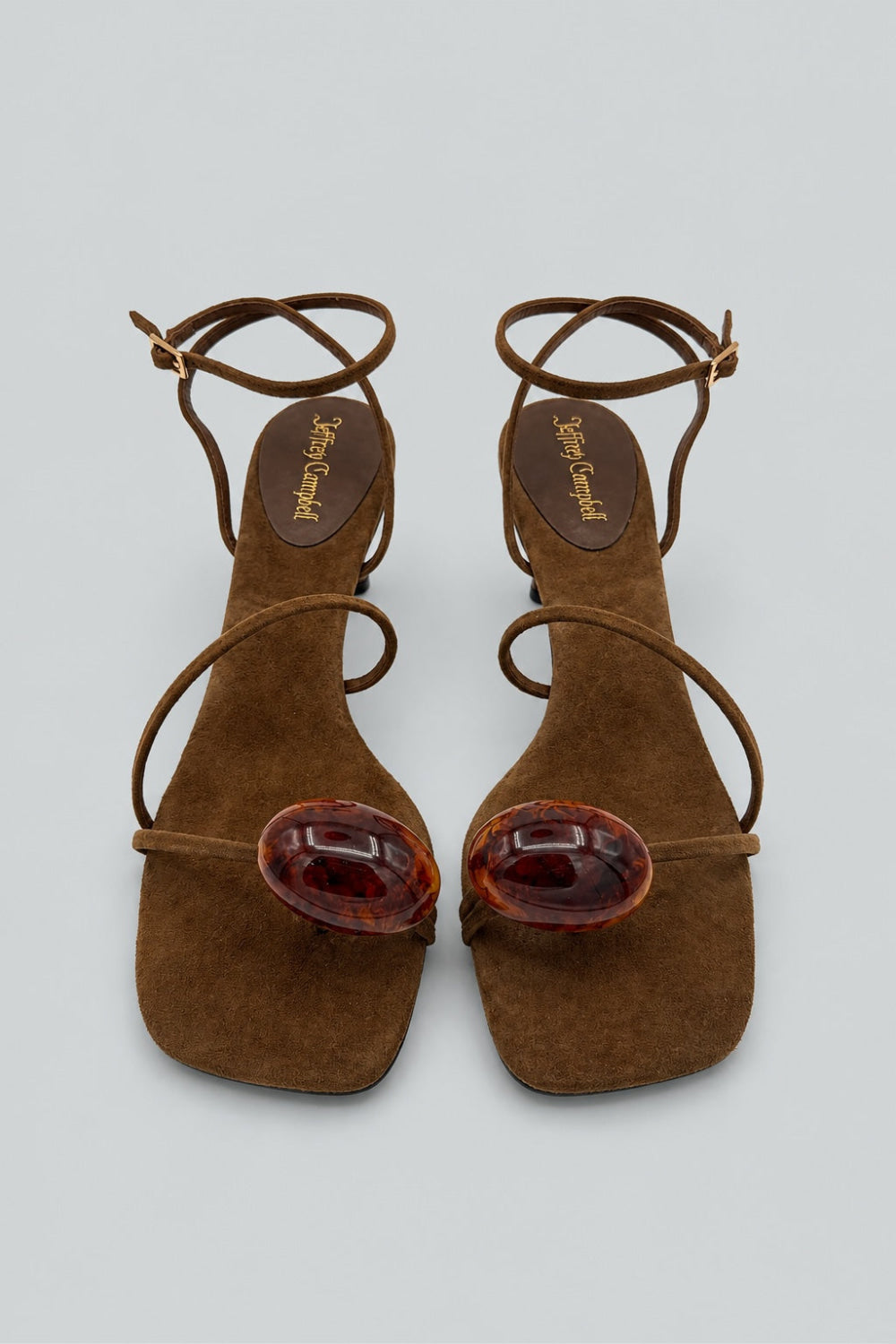 Carnelian Suede Ankle Strap Sandals - Espresso Suede - 8 - Sandals