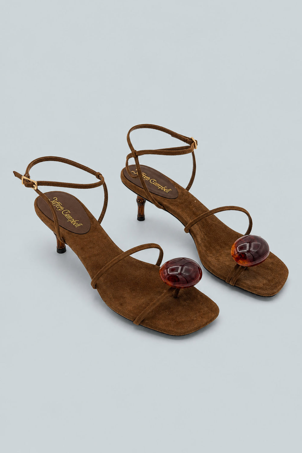 Carnelian Suede Ankle Strap Sandals - Espresso Suede - 8 - Sandals