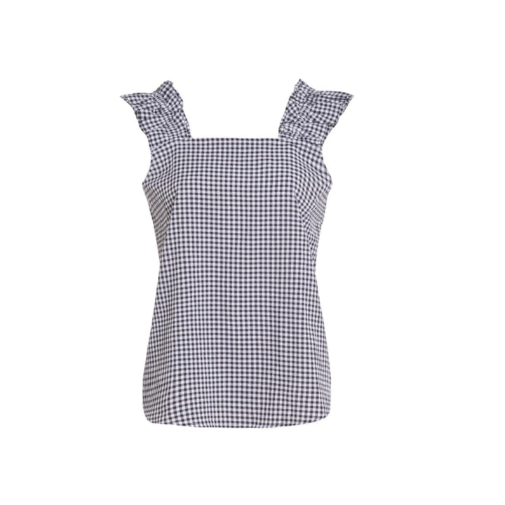 Caroline Ruffle Sleeveless Top - Black - Tank Top