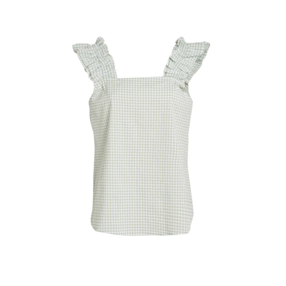 Caroline Ruffle Sleeveless Top - Mint - Shirt