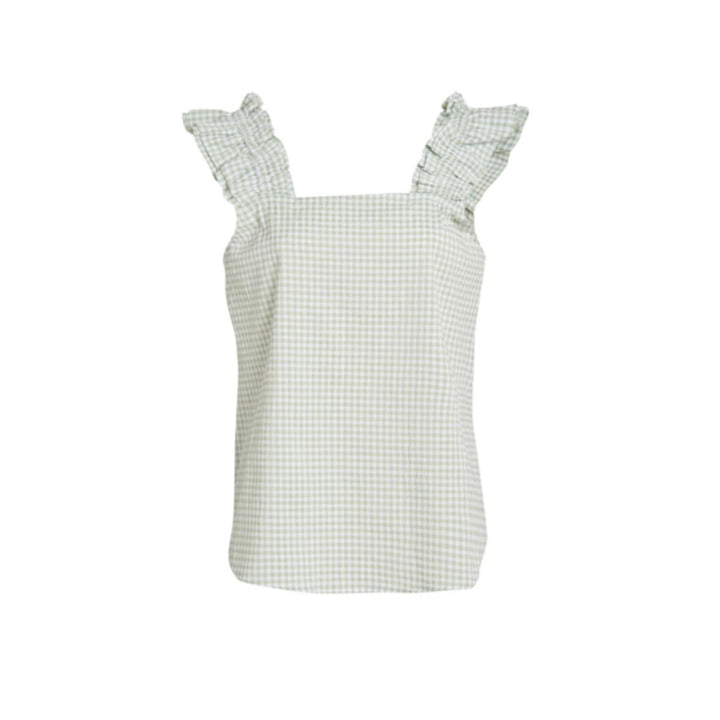 Caroline Ruffle Sleeveless Top - Mint - Shirt