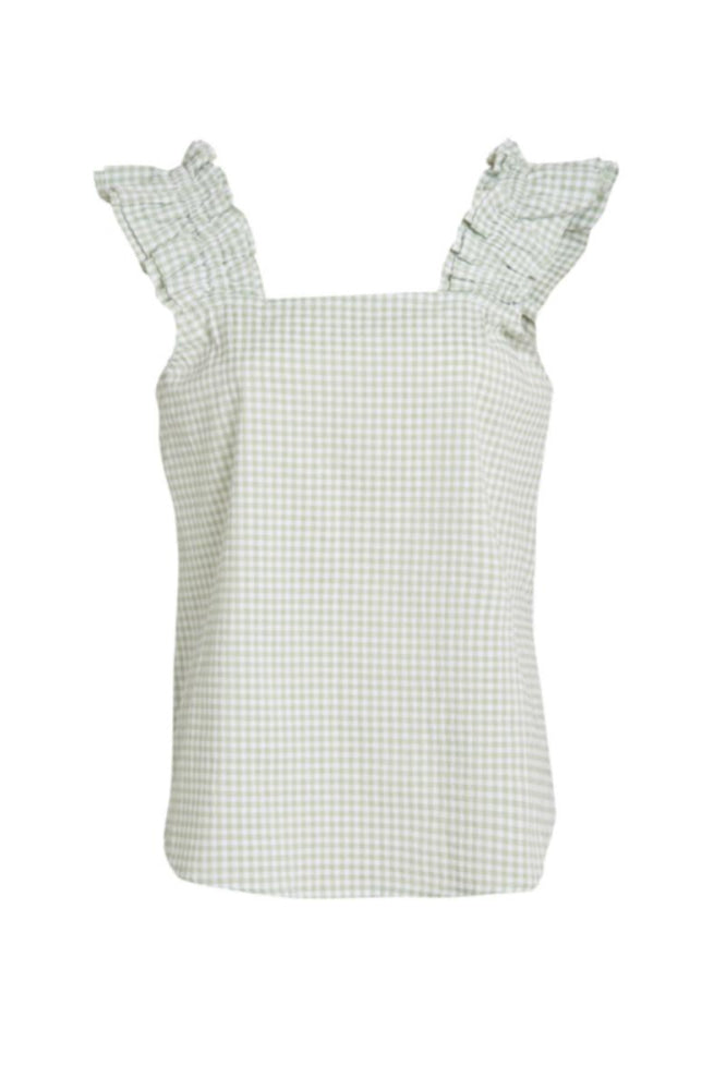 Caroline Ruffle Sleeveless Top - Mint - Shirt