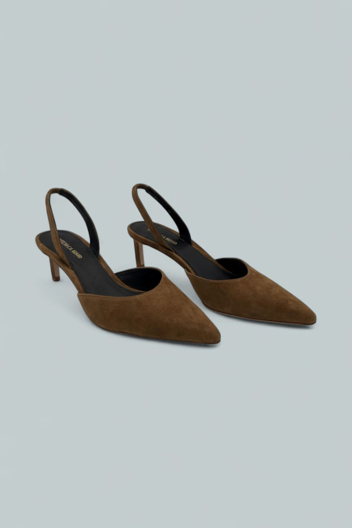 Caroline Suede Slingback Pump - Hazelwood - 7 - Slingback