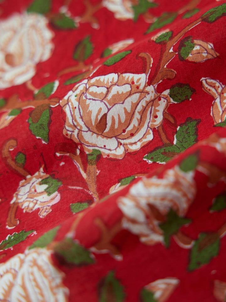 Casey Puff Sleeve Top - Scarlet/Ivory Rose Floral - FINAL SALE - Crop Top