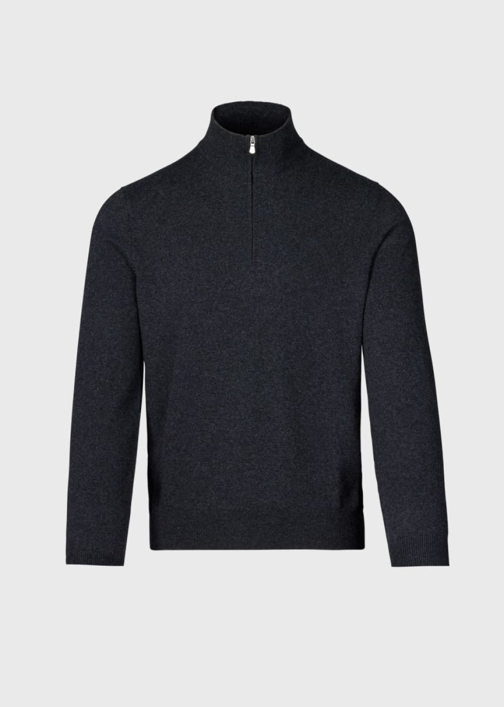 Cashmere 1/4 Zip Sweater - Dark Grey - S (38) - Sweater