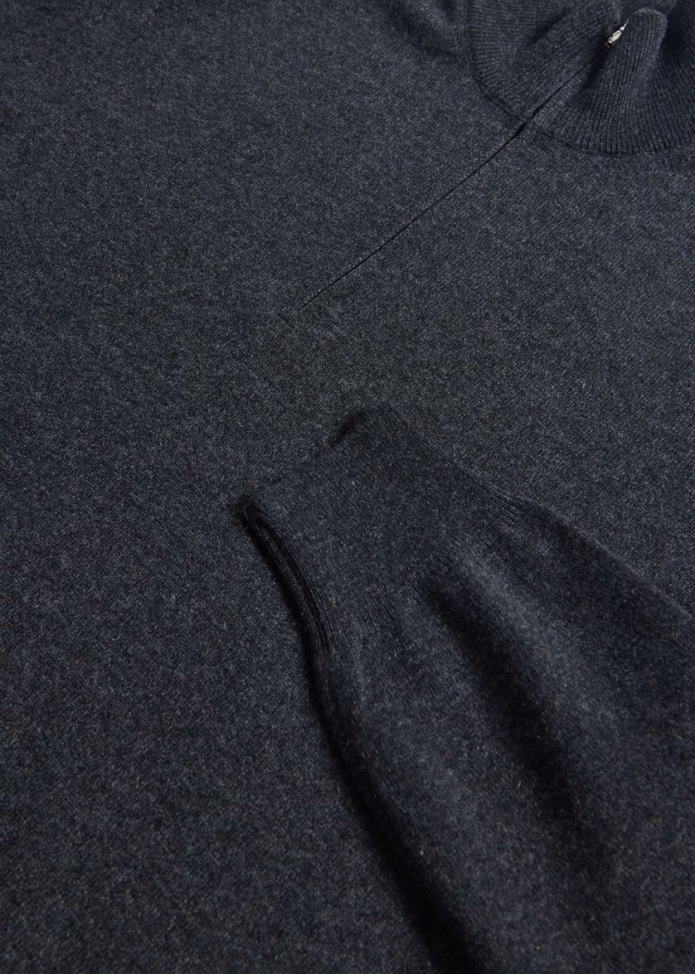Cashmere 1/4 Zip Sweater - Dark Grey - S (38) - Sweater
