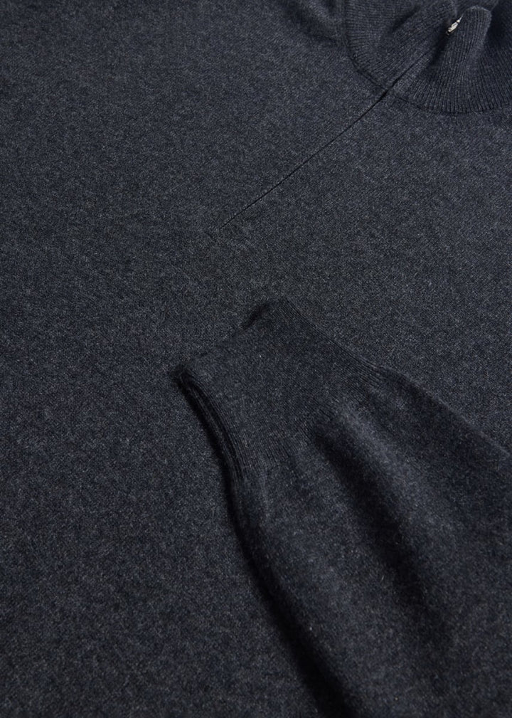 Cashmere 1/4 Zip Sweater - Dark Grey - S (38) - Sweater