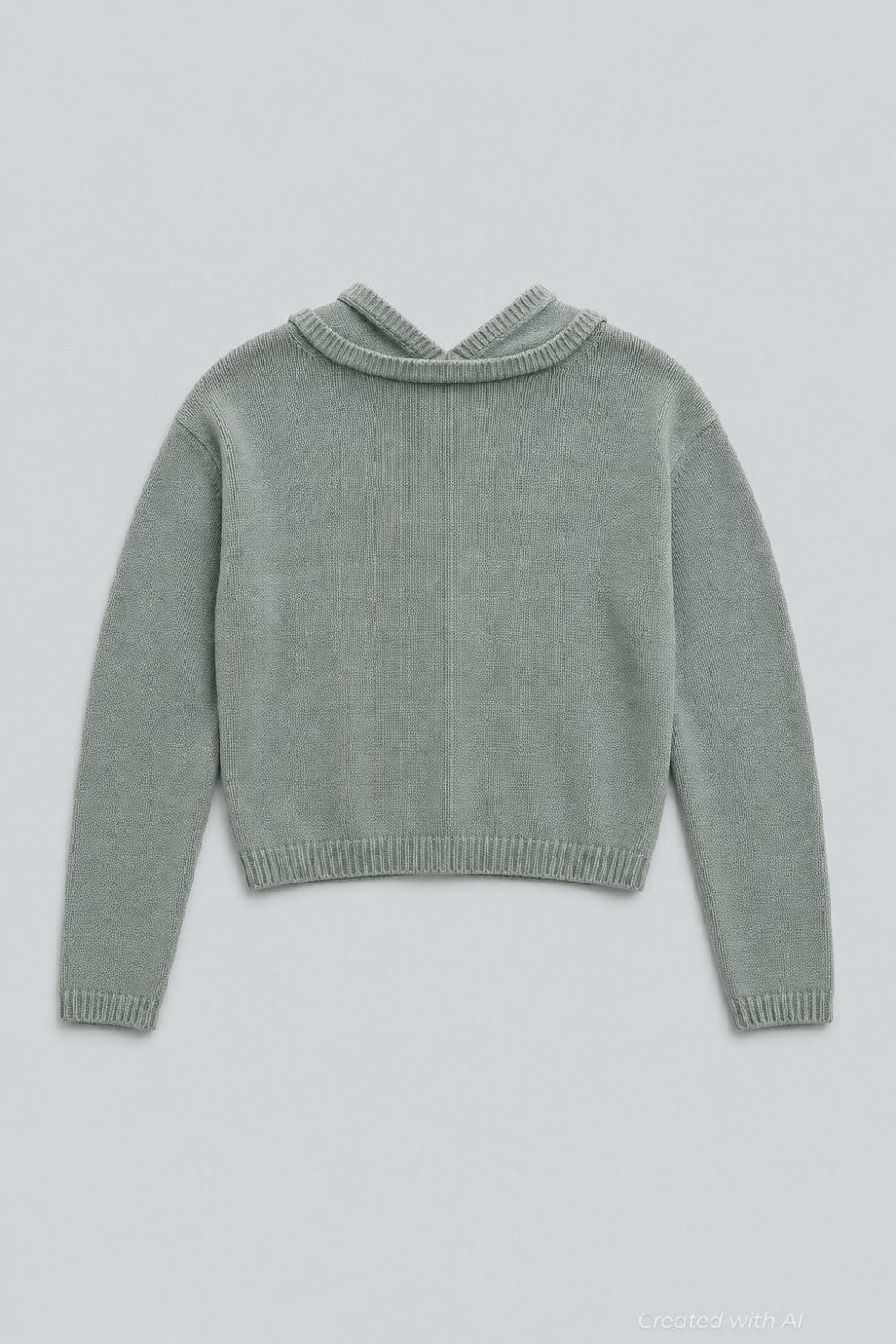 Cashmere Blend Hoodie - Sage - Hoodie