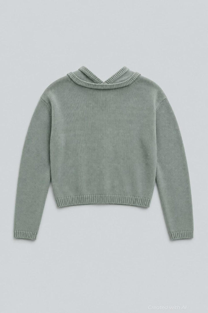 Cashmere Blend Hoodie - Sage - Hoodie