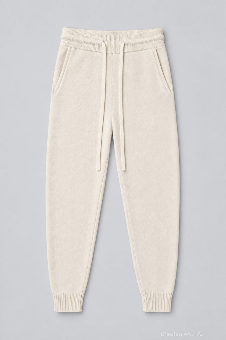 Cashmere Blend Joggers - Ivory - Joggers