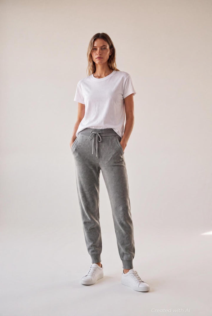 Cashmere Blend Joggers - Sage - Joggers