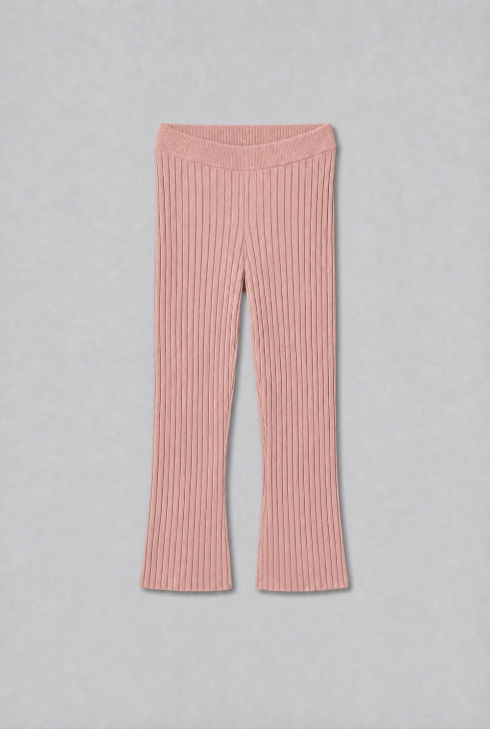 Cashmere Blend Ribbed Pants - Peach - Pants