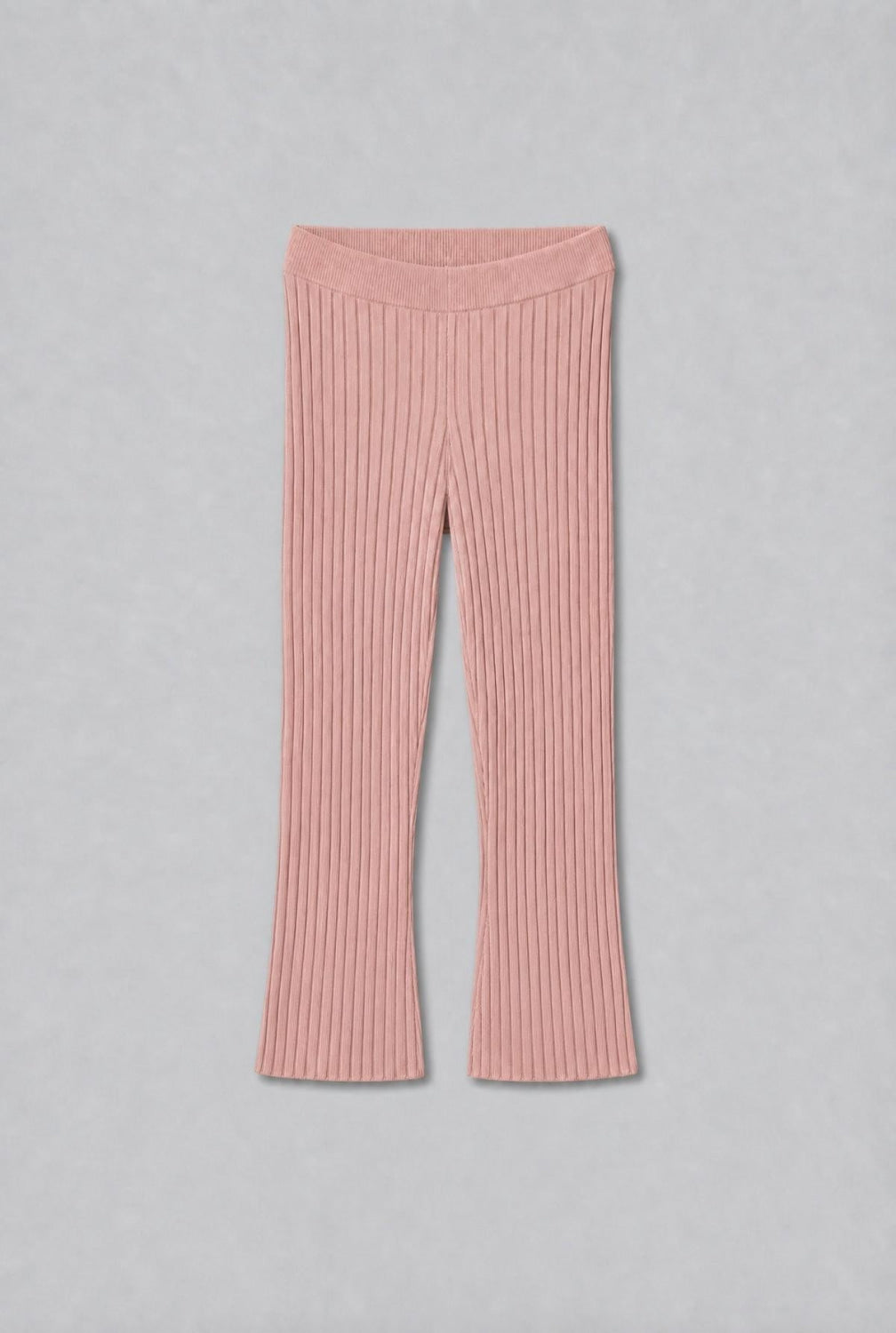 Cashmere Blend Ribbed Pants - Peach - Pants