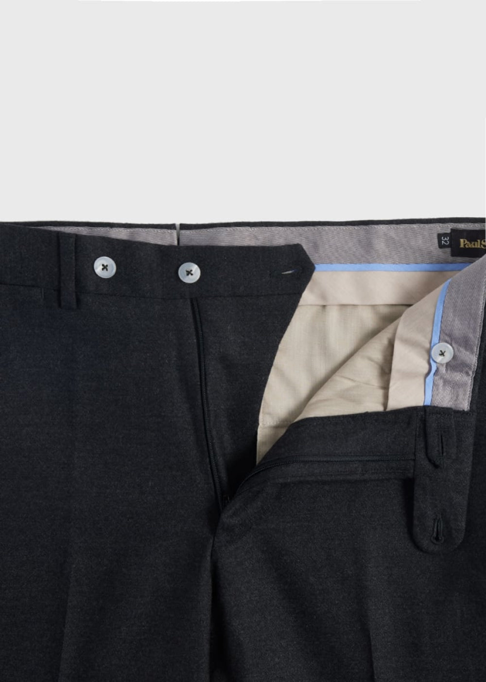 Cashmere Flannel Trouser - Charcoal - Trouser