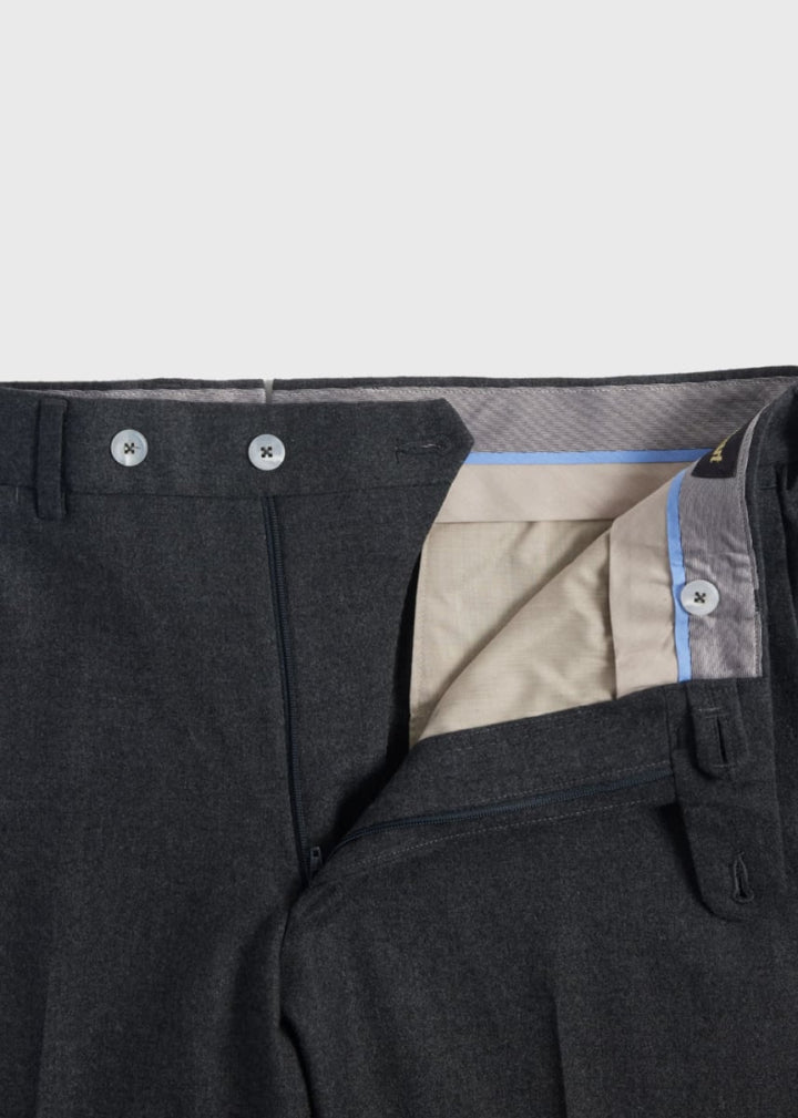Cashmere Flannel Trouser - Grey - 42 - Trouser