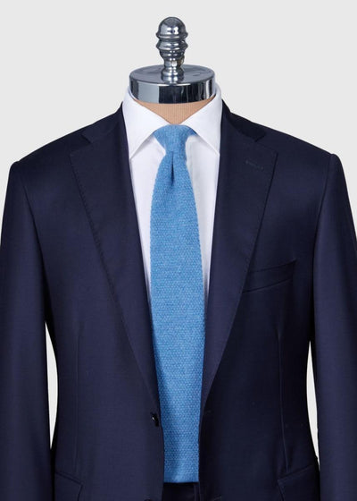 Cashmere Knit Tie - Blue - One Size - Tie - adult