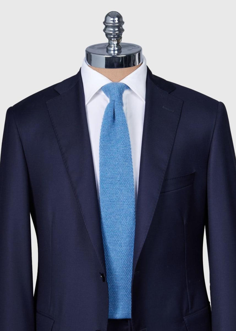 Cashmere Knit Tie - Blue - One Size - Tie - adult