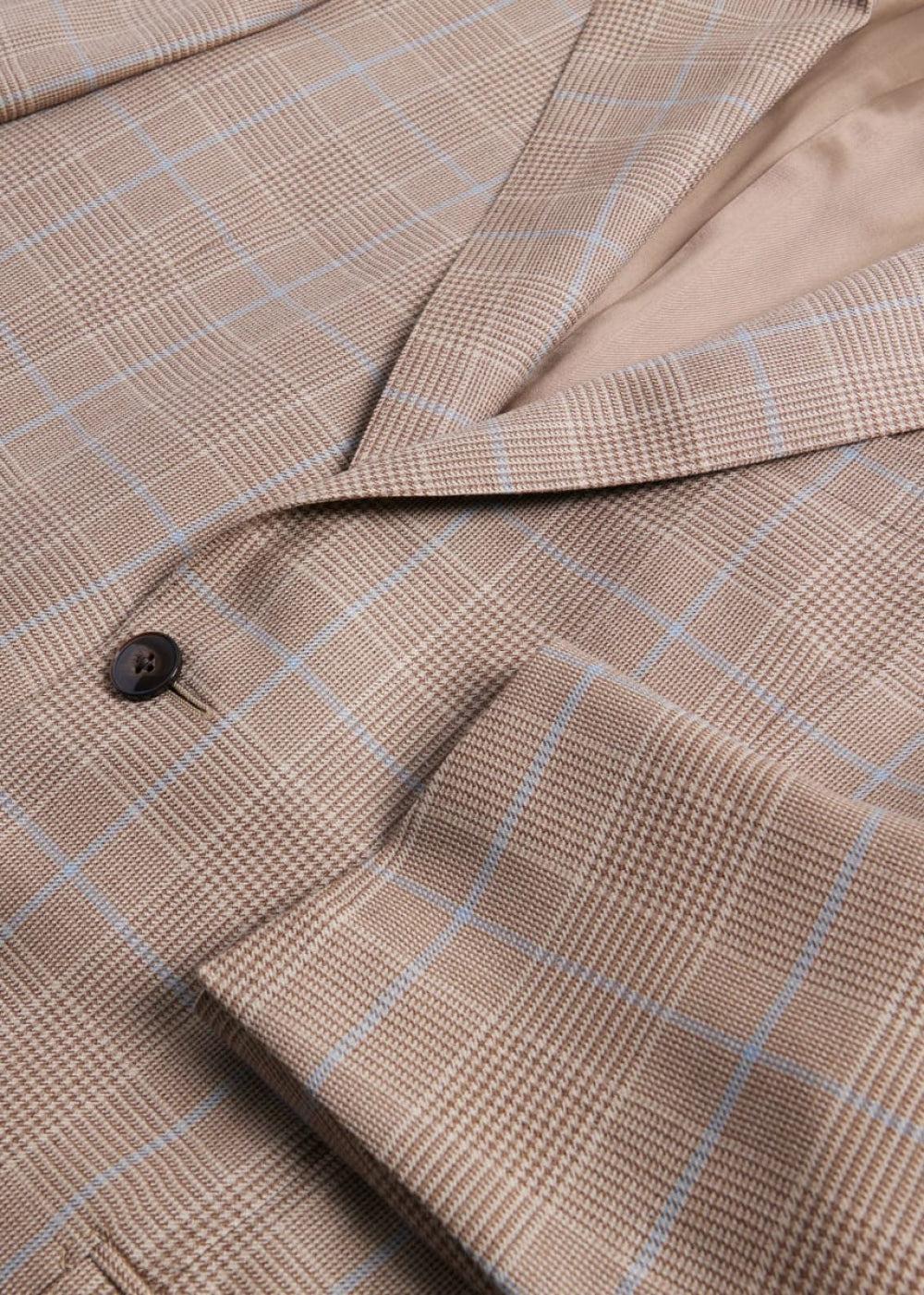 Cashmere Plaid Jacket - Brown - Blazer