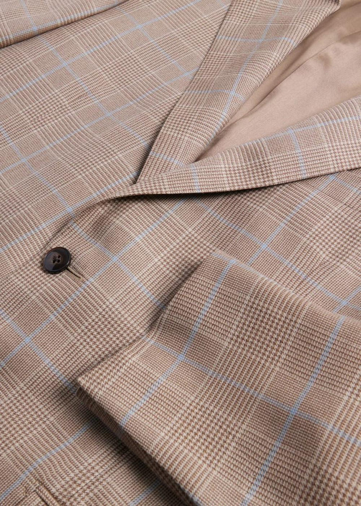 Cashmere Plaid Jacket - Brown - Blazer