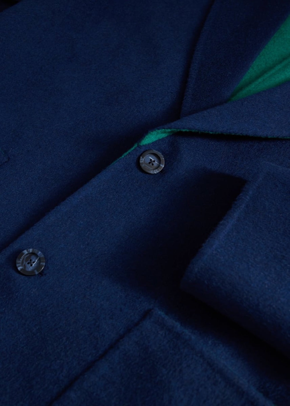 Cashmere Reversible Coat - Blue/Green - Coat