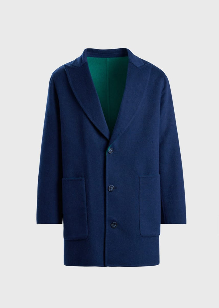 Cashmere Reversible Coat - Blue/Green - Coat
