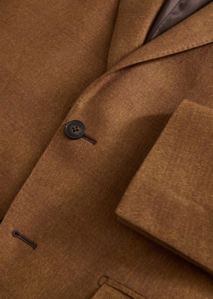 Cashmere & Silk Tonal Plaid Jacket - Camel - 44 - Blazer