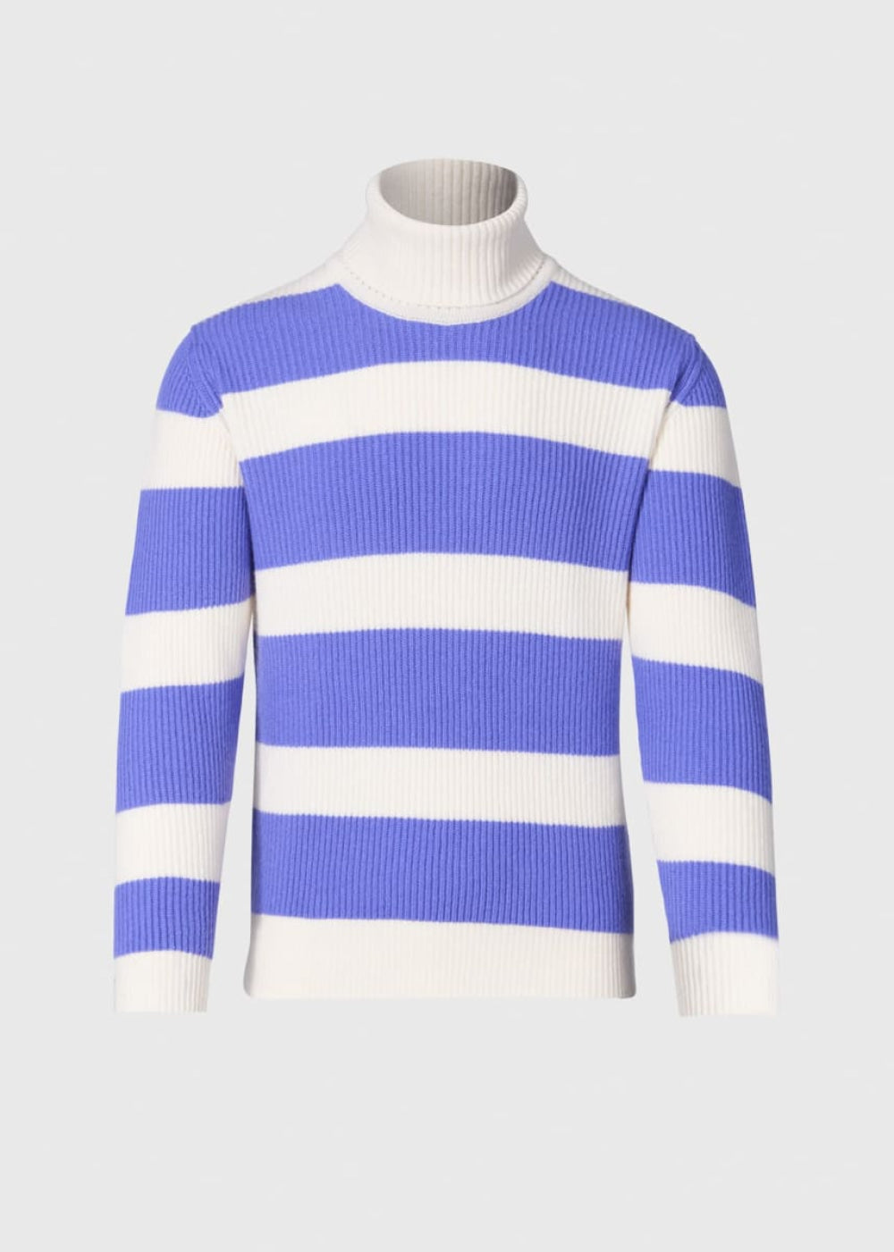 Cashmere Striped Turtleneck - Lavender/White - S (38) - Turtleneck
